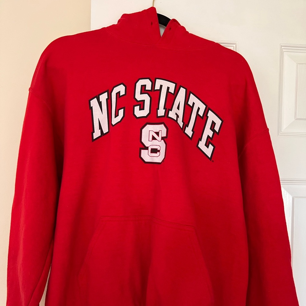Gildan heavy blend NC State red hoodie